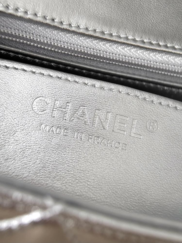 Chanel Metallic Silver CF20 — Mini Flap Bag 