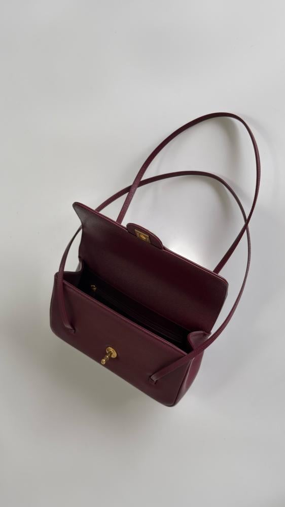 Chanel 26P Small Shoulder Bag – Burgundy Glossy Grained Calfskin