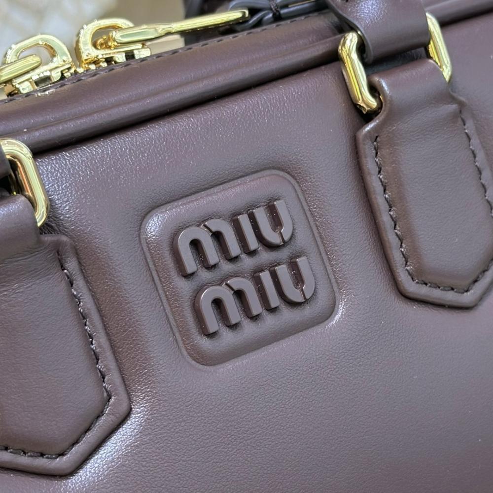 Miu Miu Arcadie Dark Brown Leather Mini Handbag