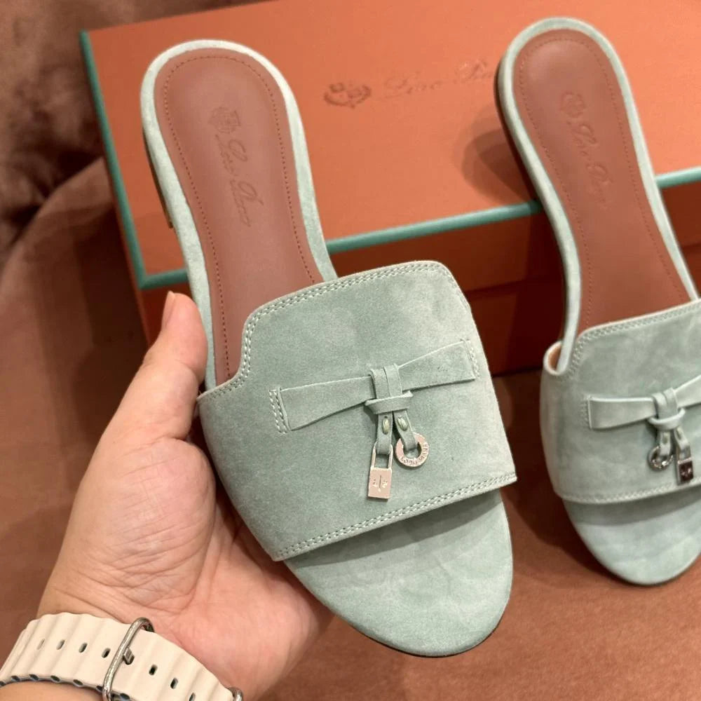 Loro Piana Summer Charms Ser Kadın Sandalet - Yeşil - Glimmer of Luxury