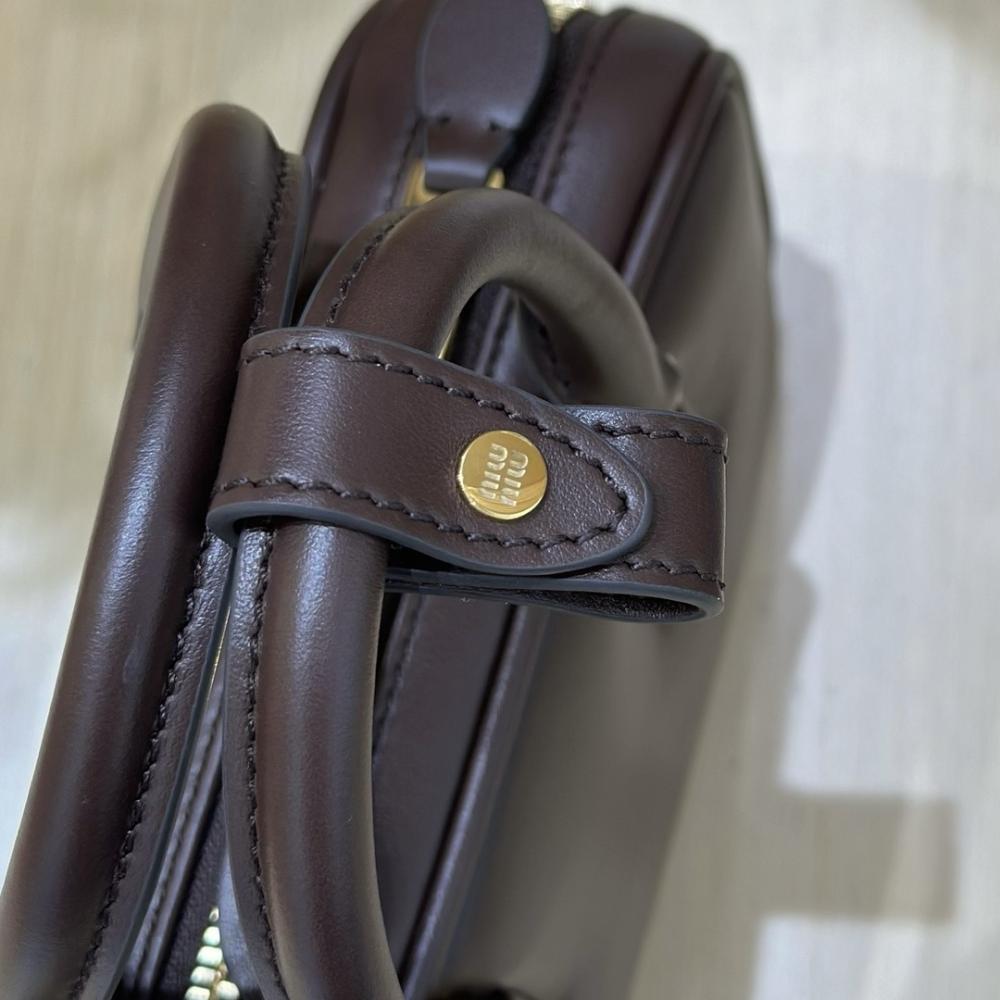 Miu Miu Arcadie Dark Brown Leather Mini Handbag