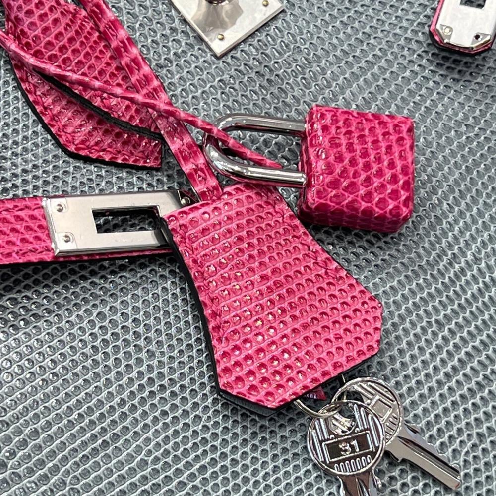 Hermès Birkin 25 Gri ve Pembe Kertenkele