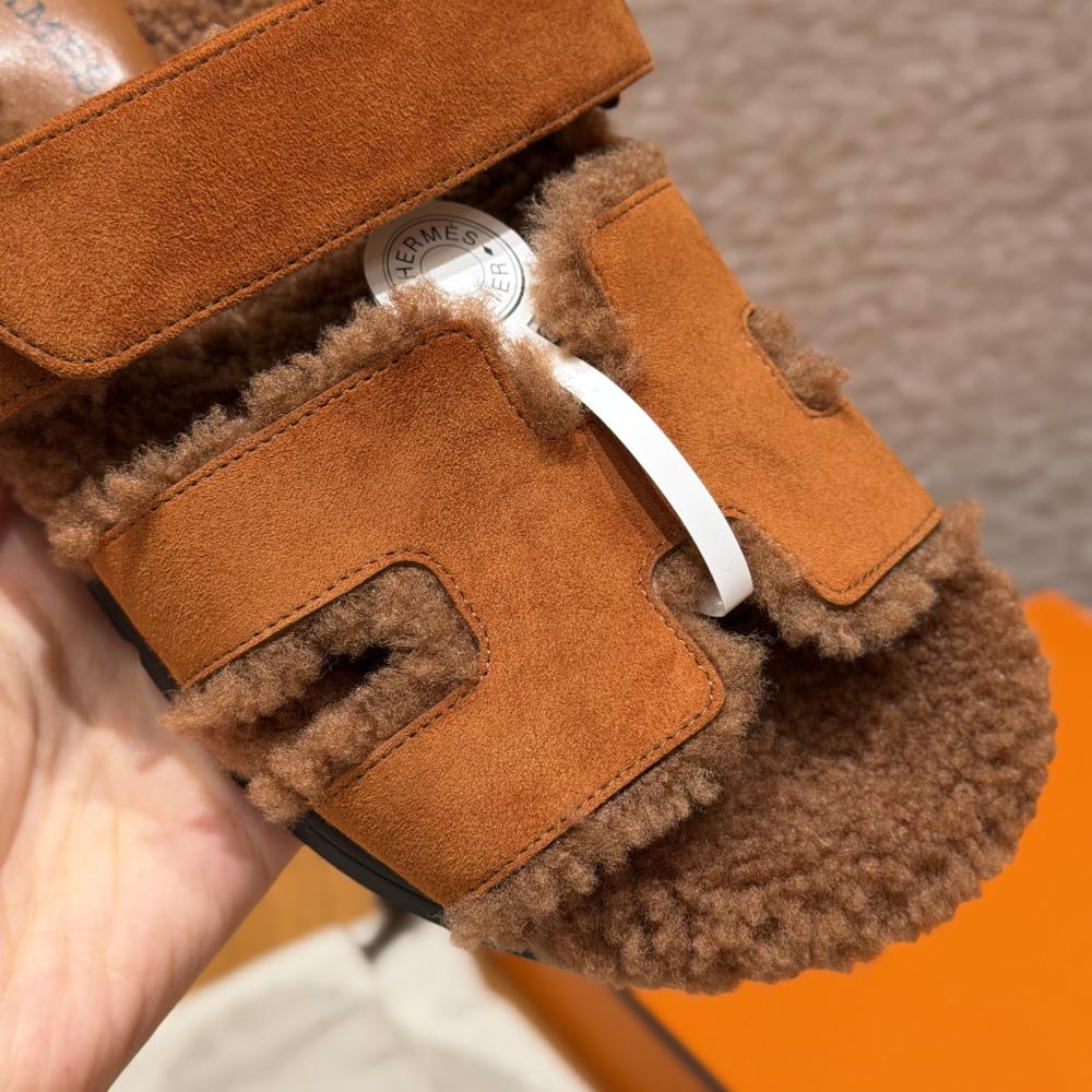 Hermès Chypre Fur Sandals