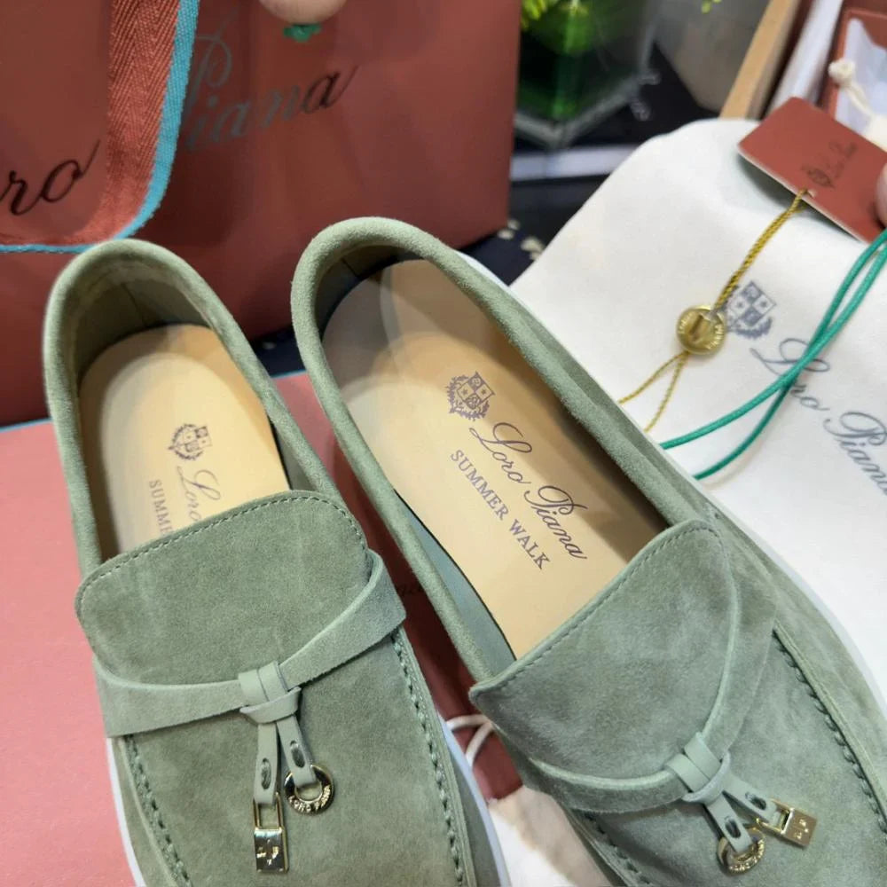 Loro Piana Yaz Büyüsü Yürüyüş Ayakkabısı - Yeşil Çay - Glimmer of Luxury