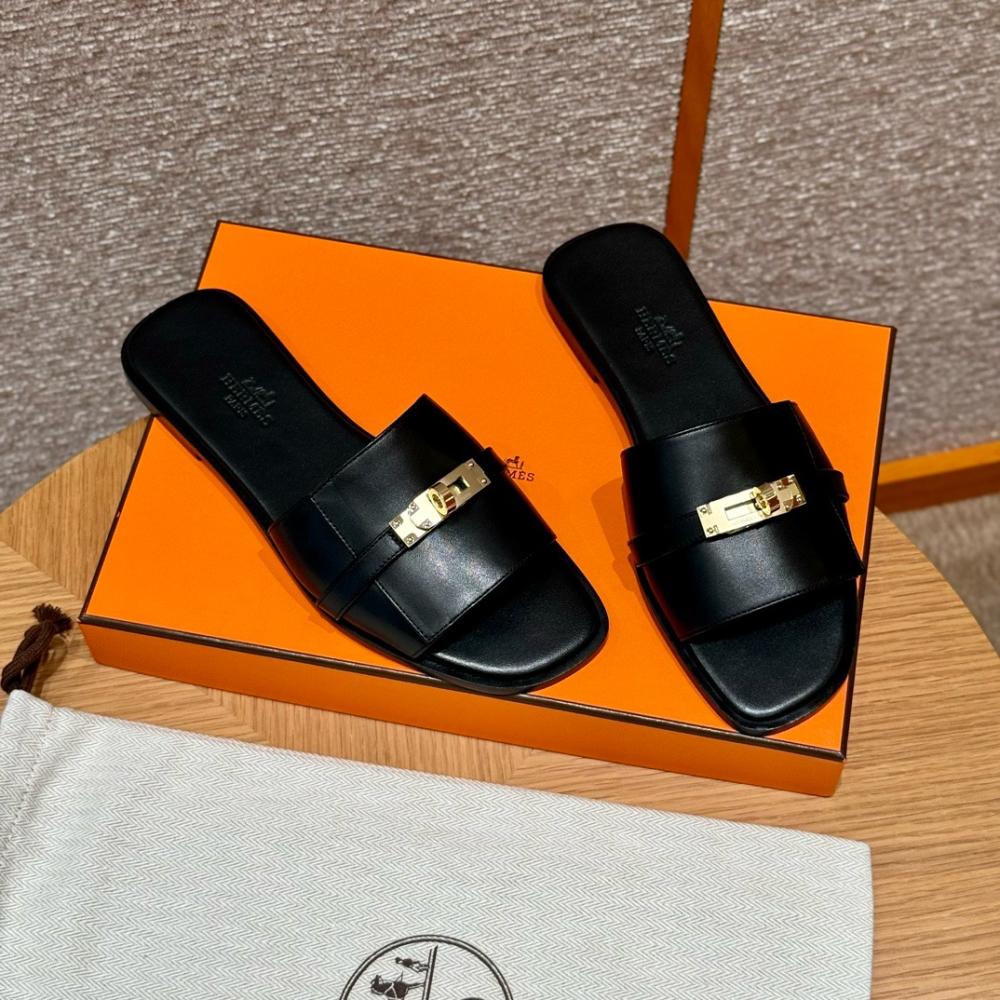 Hermès Oran Sandals Gray Argent