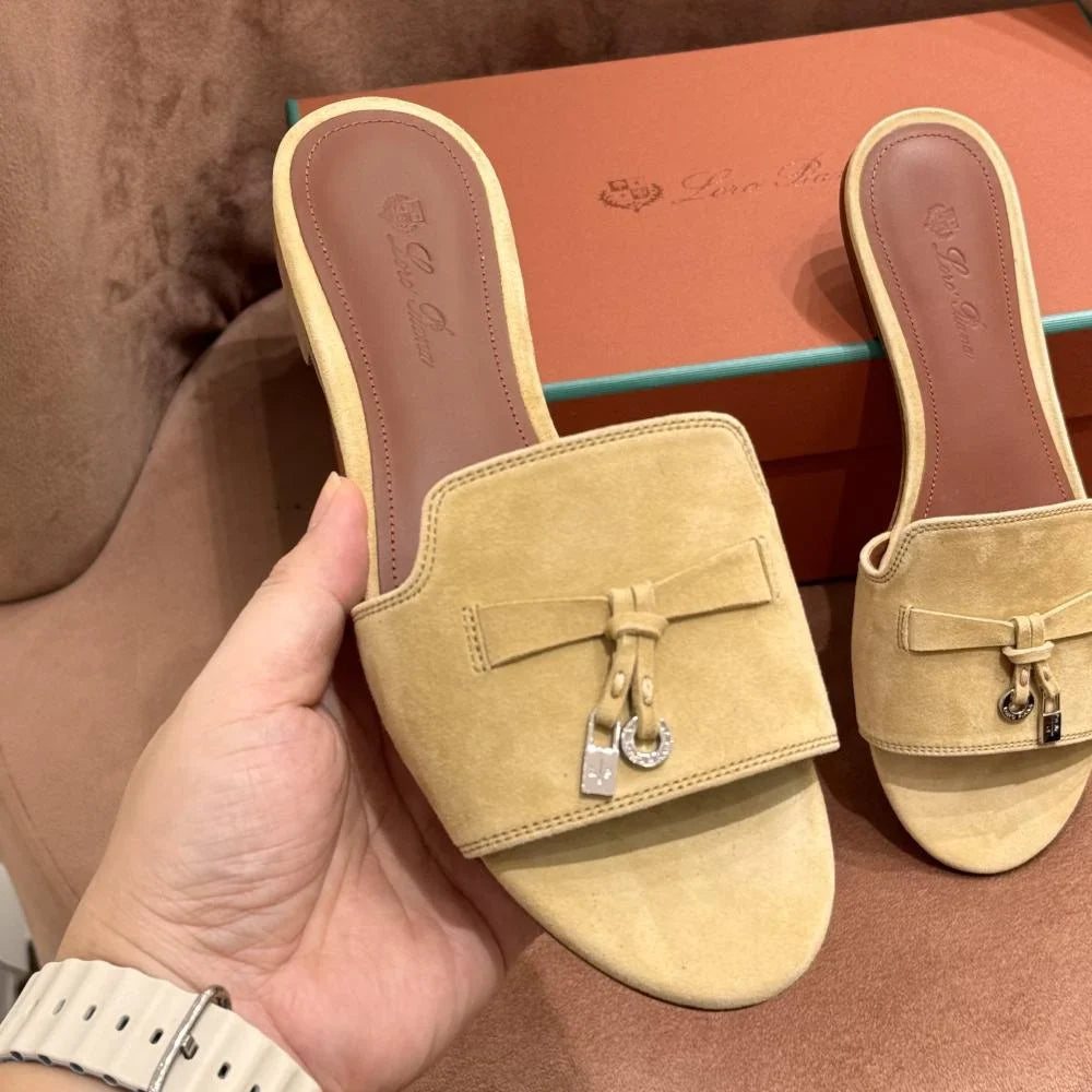 Loro Piana Summer Charms Ser Kadın Sandalet - Pamuklu Sünger Kek (20CR) - Glimmer of Luxury