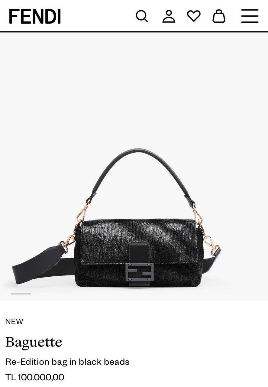 Fendi Siyah boncuklu Re-Edition Çanta - Glimmer of Luxury