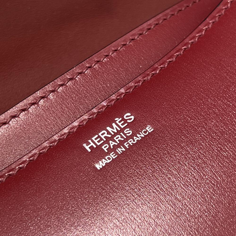 Hermes Constance 24 Burgundy Leather Box
