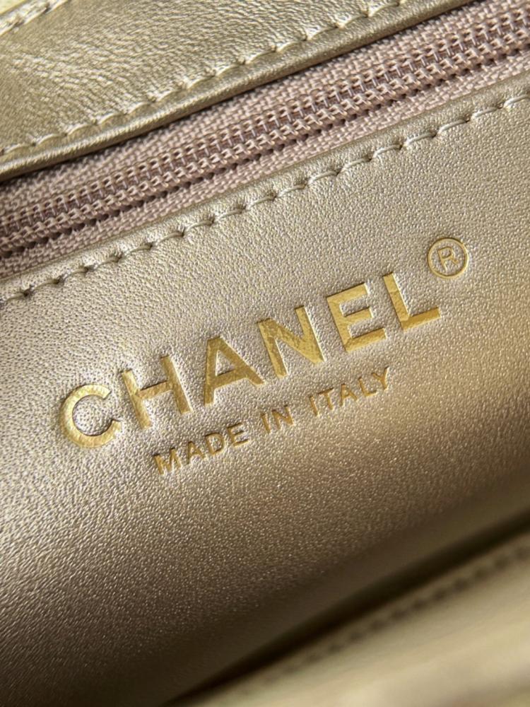 Chanel Kelly Shopping Bag Shiny Calfskin Leather and Gold Hardware Gold Tone