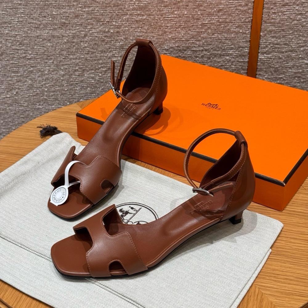 Hermès Oasis Sandals Black &amp; Argent Grey