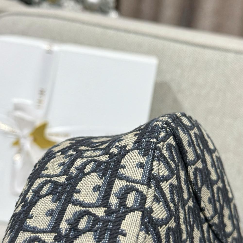 Dior Askılı Saddle Bag Mavi Dior Oblique Jakarlı