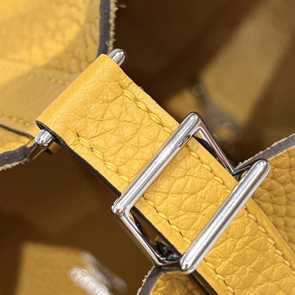 Hermès Picotin 18 Lock Clemence Leather Two-Tone Lime & Nata Palladium Hardware (PHW)