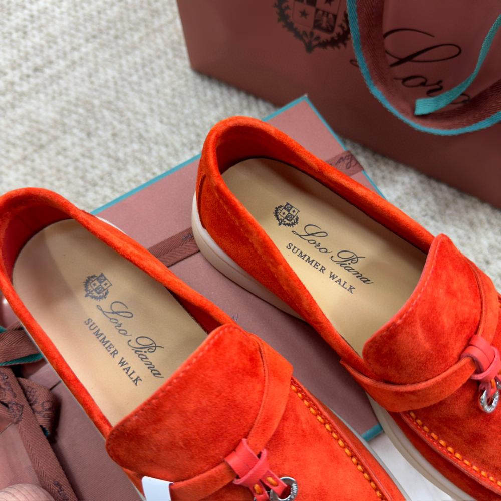 Loro Piana Yaz Büyüsü Yürüyüş Ayakkabısı - Pas Rengi - Glimmer of Luxury