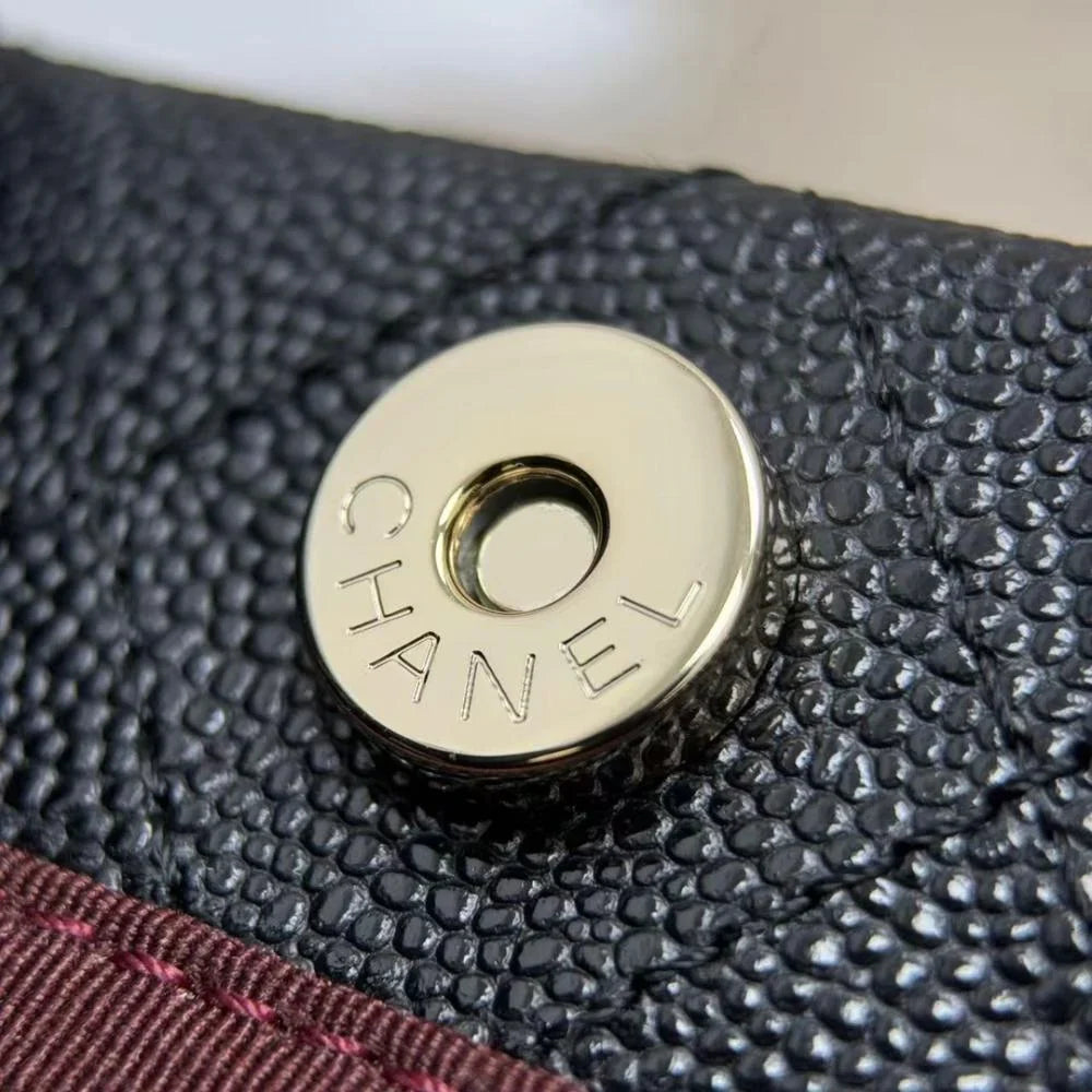Chanel 25C Mini Zincirli Clutch Siyah Havyar LGHW - Glimmer of Luxury