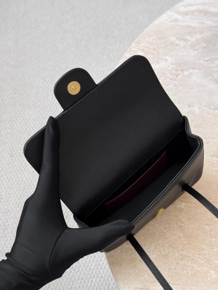 Chanel 26P Mini Shoulder Bag – Black Glossy Grained Calfskin