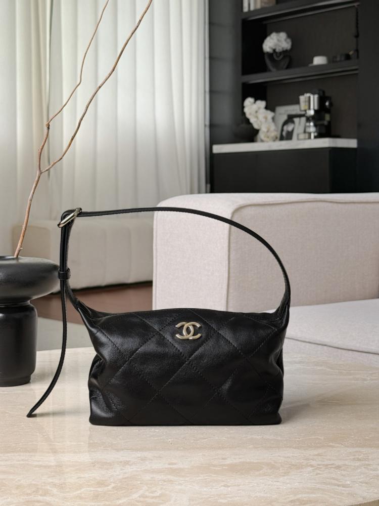 Chanel S26 Shiny Lambskin Maxi Hobo Bag