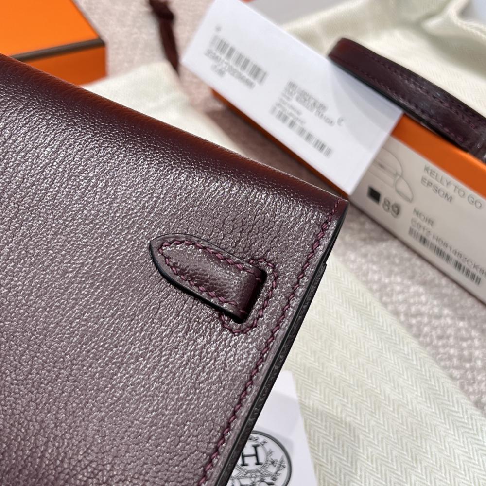 Hermès Kelly To Go Togo Leather 19cm Rogue Sellier 