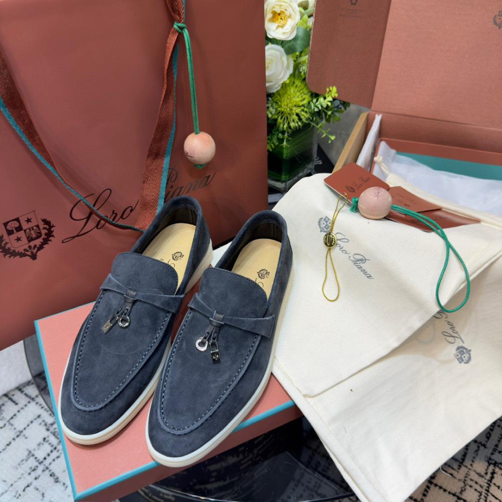 Loro Piana Yaz Büyüsü Yürüyüş Ayakkabısı - Fırtına Mavisi - Glimmer of Luxury