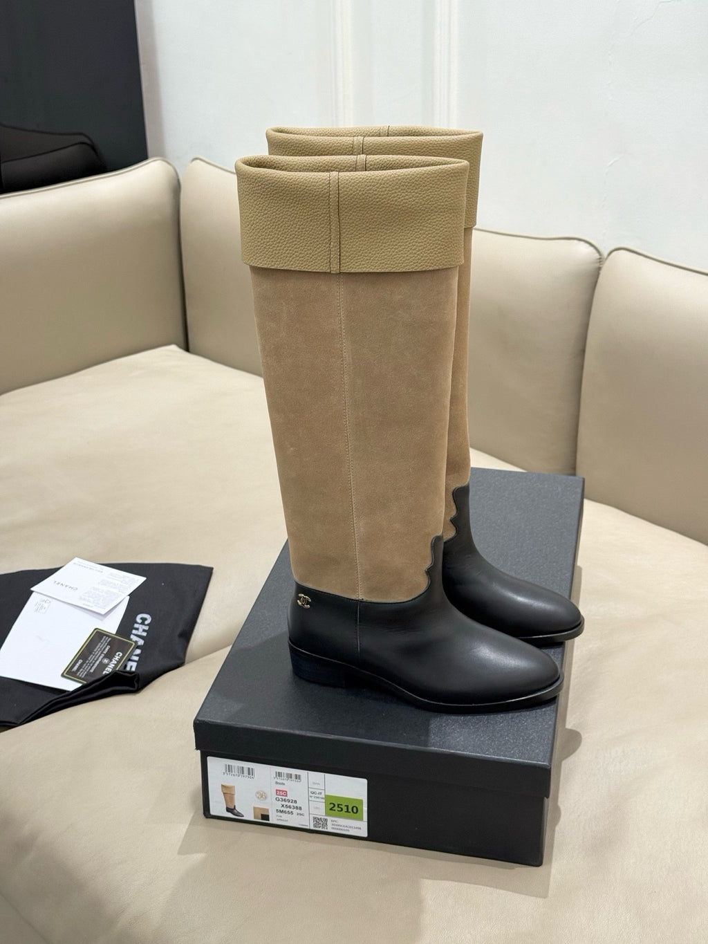 Chanel 2025/26 Suede and Calfskin Tall Boots