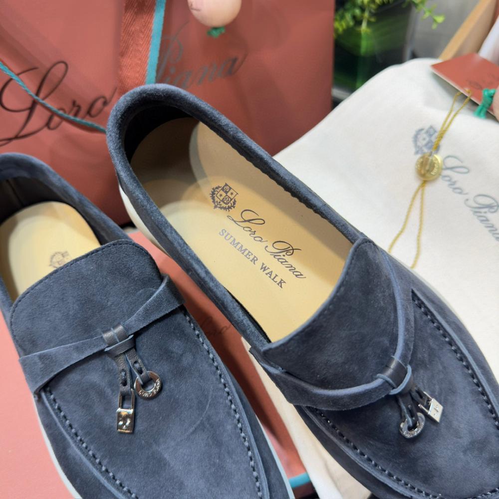 Loro Piana Yaz Büyüsü Yürüyüş Ayakkabısı - Fırtına Mavisi - Glimmer of Luxury