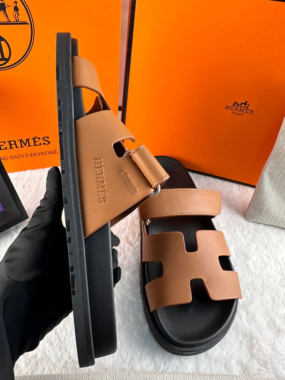 Hermès Chypre Sandalet - Doğal - Glimmer of Luxury