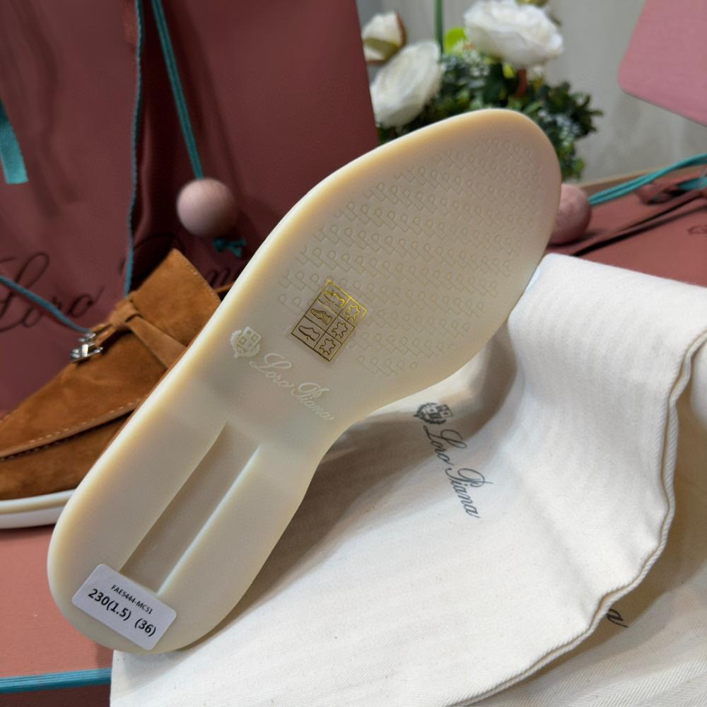 Loro Piana Yaz Büyüsü Yürüyüş Ayakkabısı - Eyer Kahvesi - Glimmer of Luxury