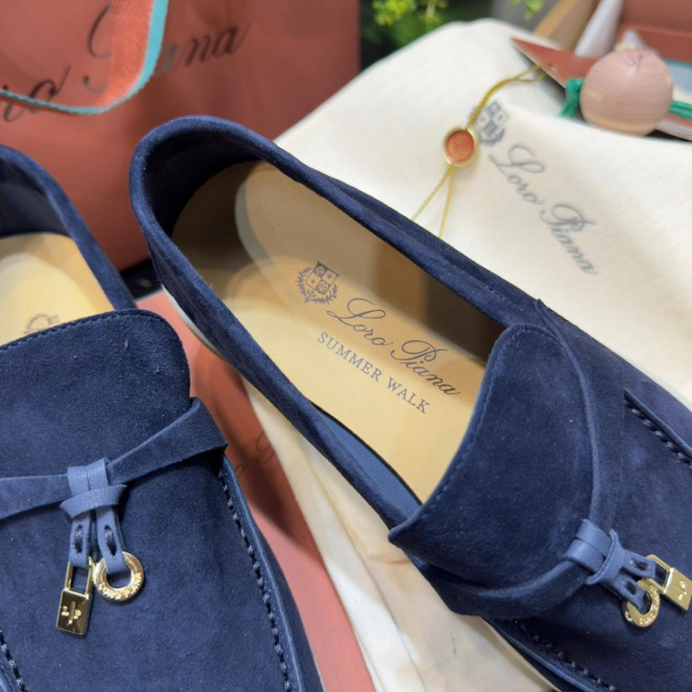 Loro Piana Yaz Büyüsü Yürüyüş Ayakkabısı - Mavi Florit - Glimmer of Luxury