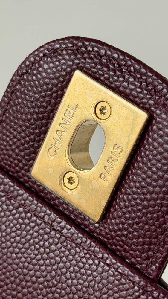 Chanel 26P Small Shoulder Bag – Burgundy Glossy Grained Calfskin