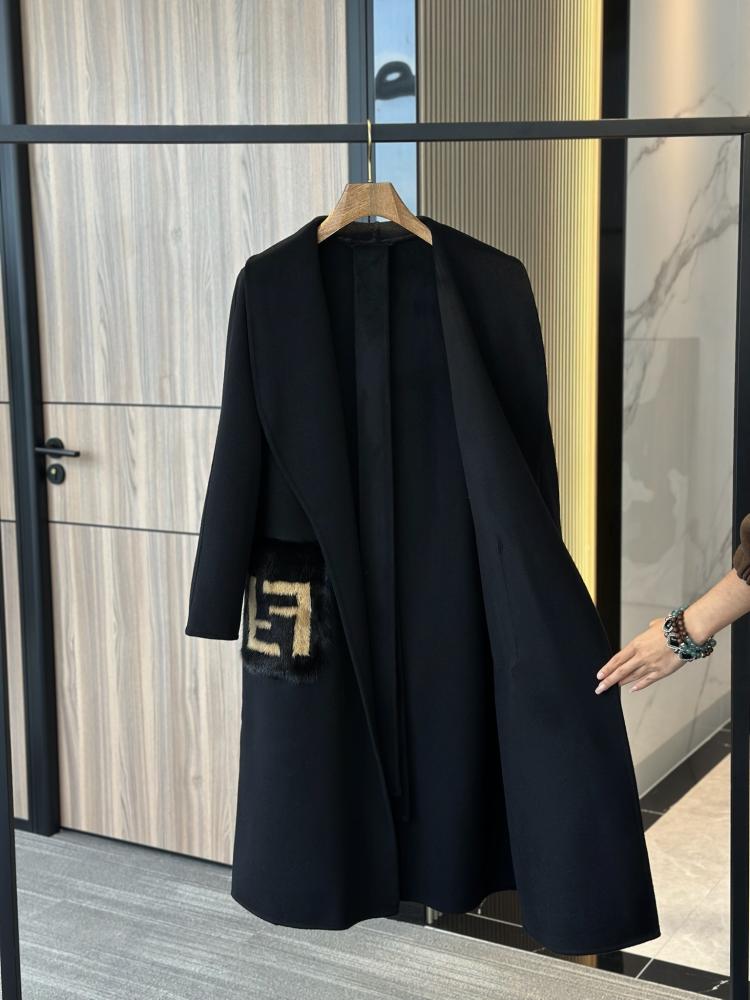 Fendi Belted Wool Coat – Fur Pocket