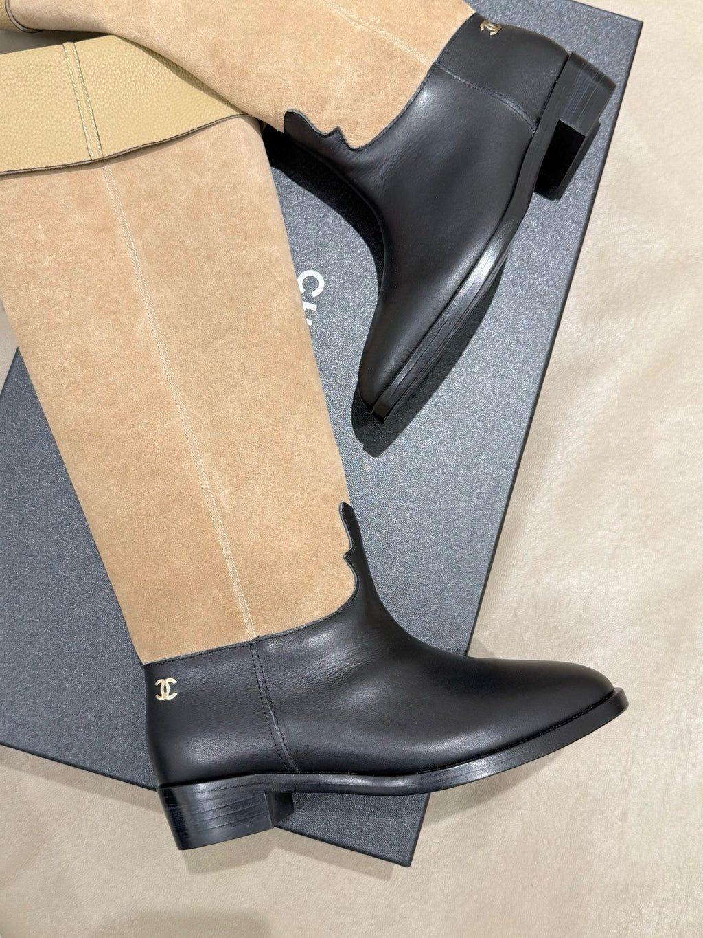 Chanel 2025/26 Suede and Calfskin Tall Boots