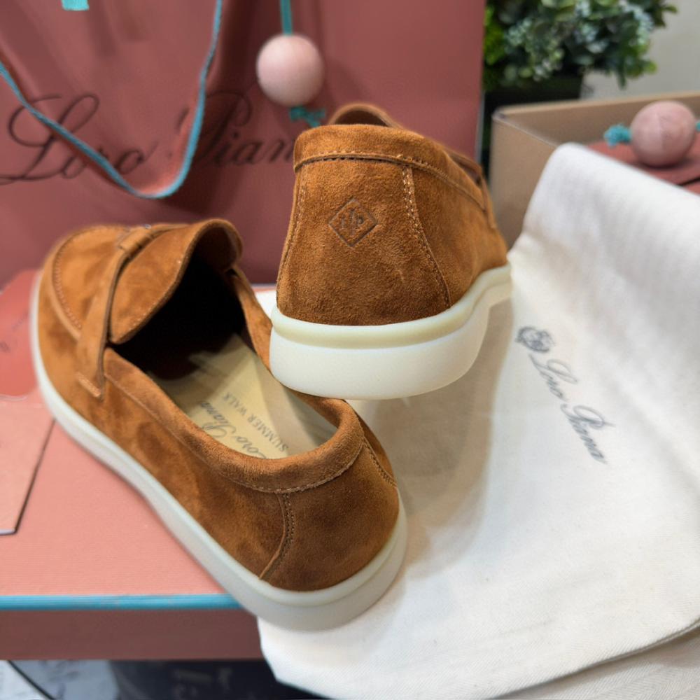 Loro Piana Yaz Büyüsü Yürüyüş Ayakkabısı - Eyer Kahvesi - Glimmer of Luxury