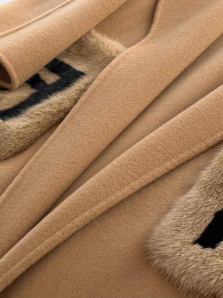 Fendi Belted Wool Coat – Fur Pocket