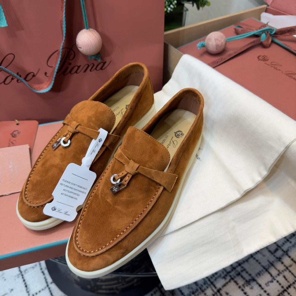 Loro Piana Yaz Büyüsü Yürüyüş Ayakkabısı - Eyer Kahvesi - Glimmer of Luxury