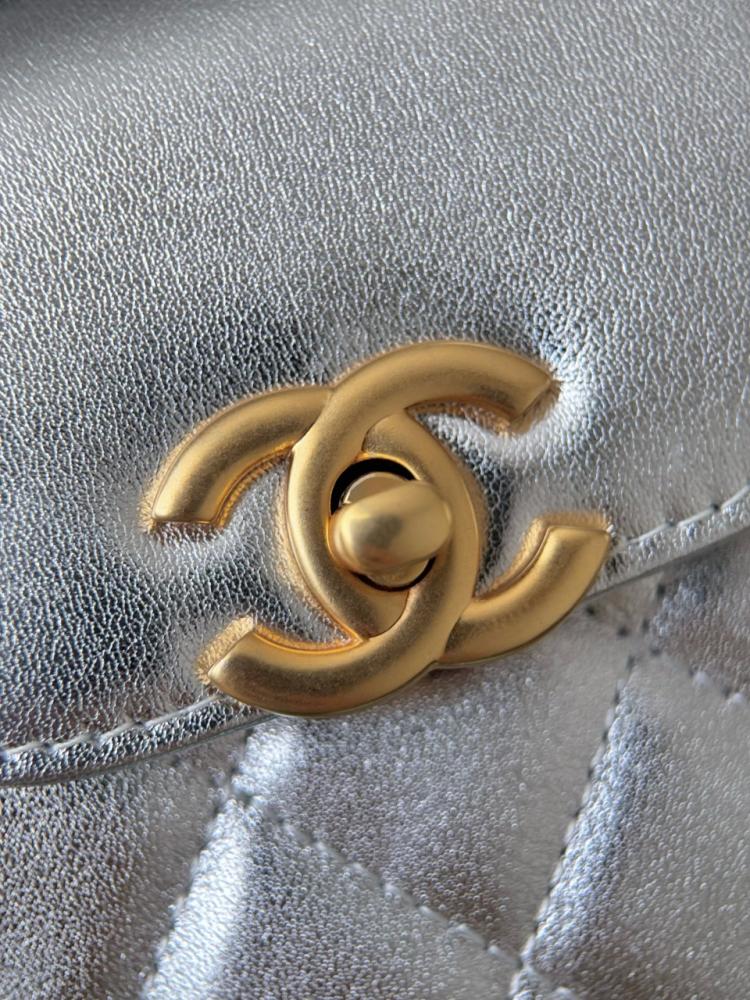 Chanel Kelly Shopping Bag Shiny Calfskin Leather and Gold Hardware Gold Tone