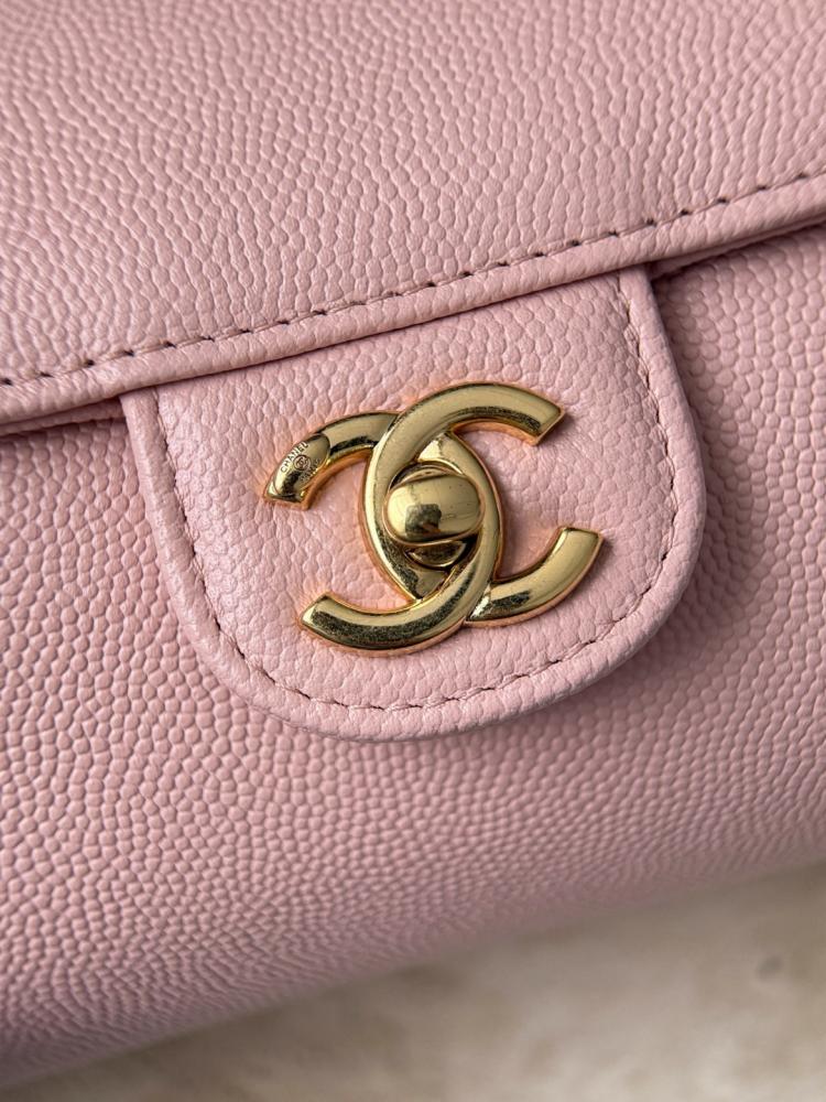 Chanel Preppy Coco Bowling Bag, Pink Patent Caviar Leather, Brushed Gold Hardware