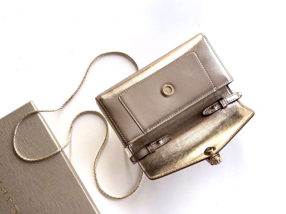 Bvlgari Serpenti Forever Shiny Leather Mini Bag – Gold 