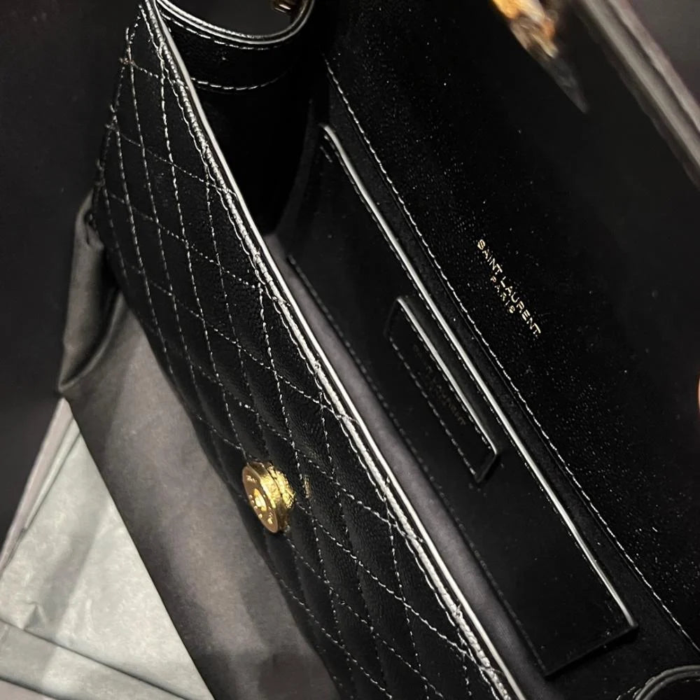 Saint Laurent Logolu Deri Small Omuz Çantası