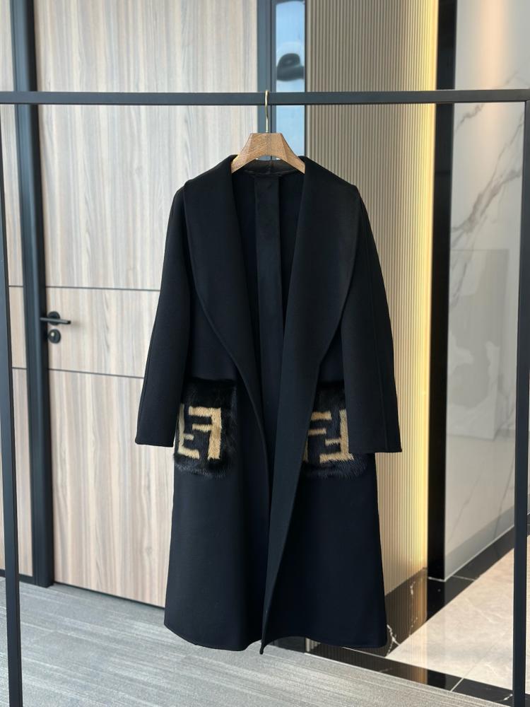 Fendi Belted Wool Coat – Fur Pocket