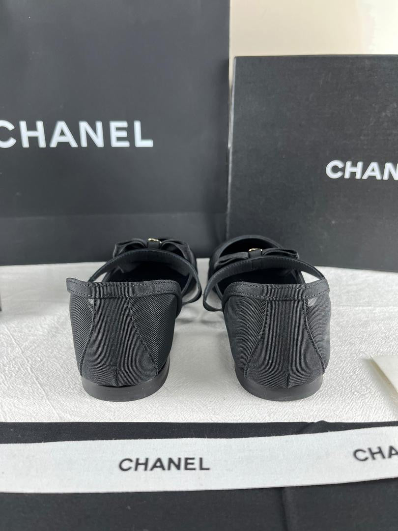 Chanel 25/26 FW Kumaş bale ayakkabıları