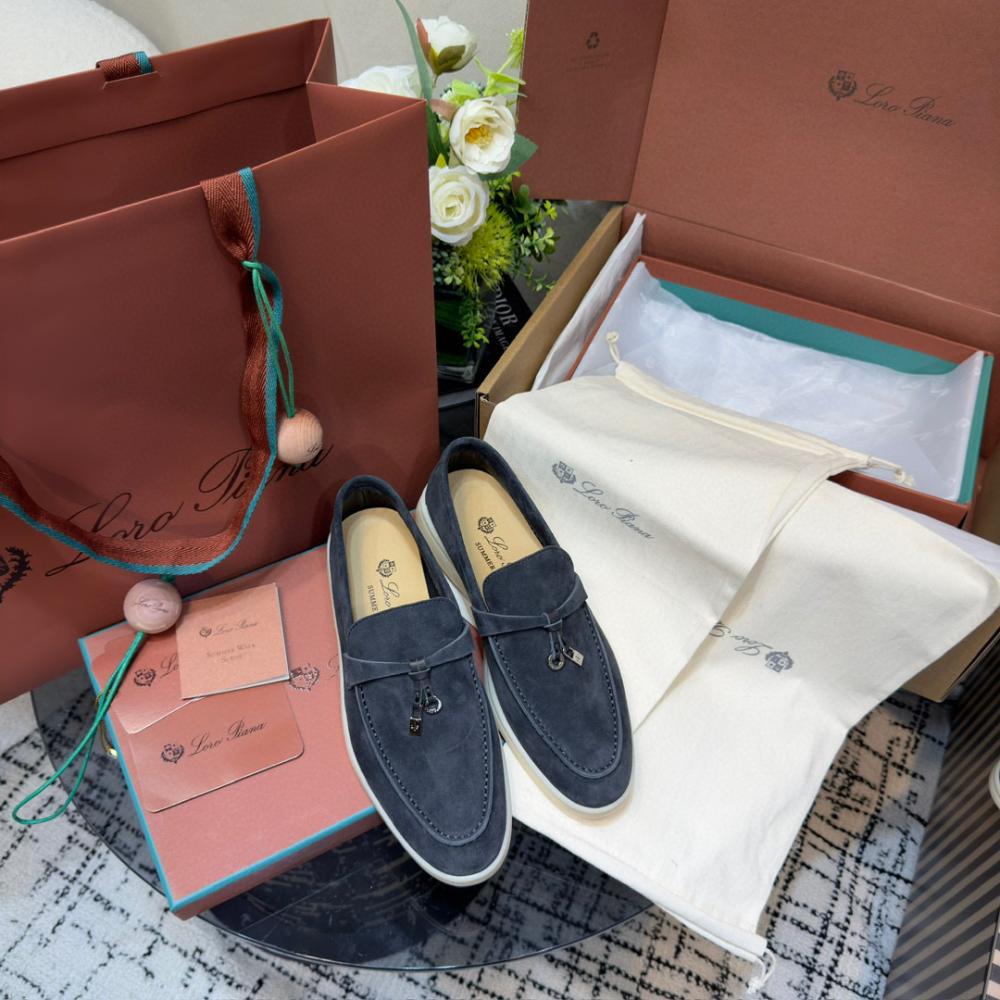 Loro Piana Yaz Büyüsü Yürüyüş Ayakkabısı - Fırtına Mavisi - Glimmer of Luxury