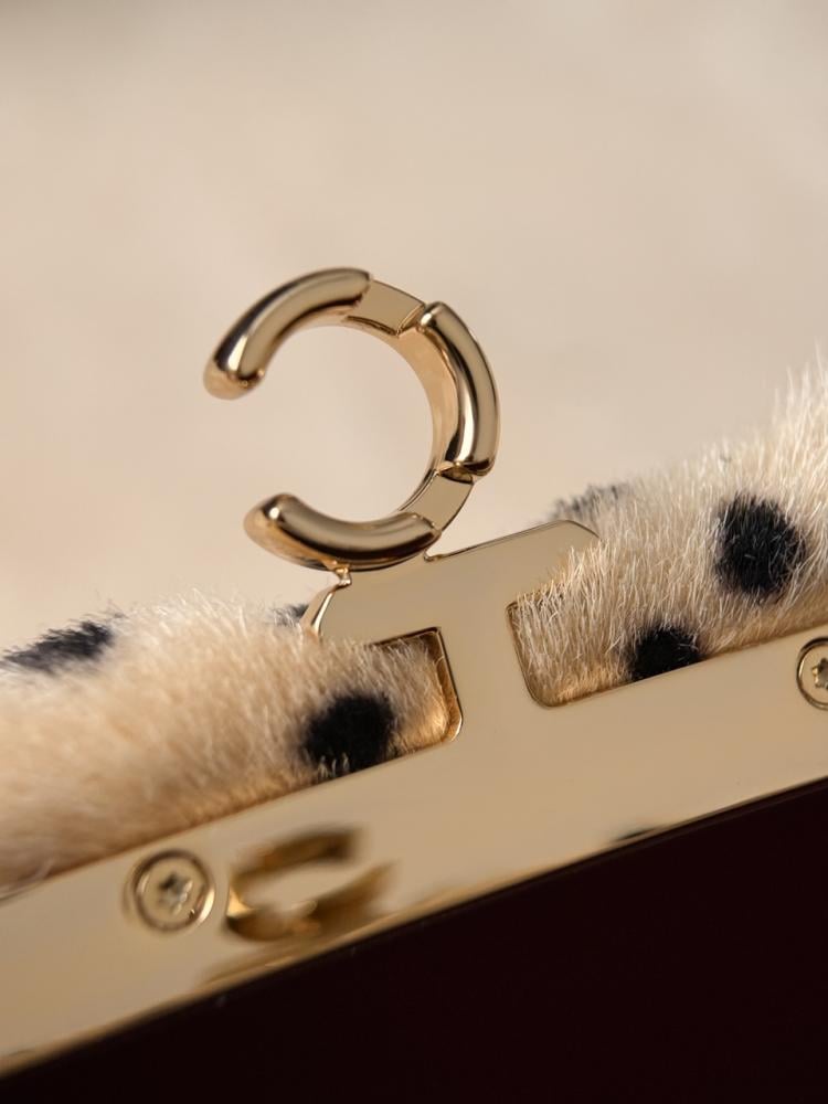 Chanel Leopard Print Leather Clutch with Strap