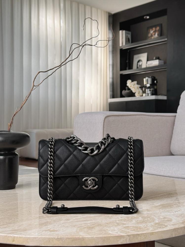 Chanel Bombay Bag – Black Quilted Leather