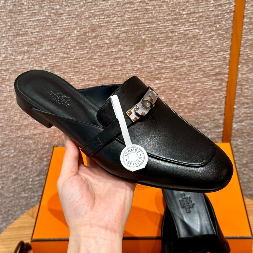 Hermès Oran Sandals Gray Argent