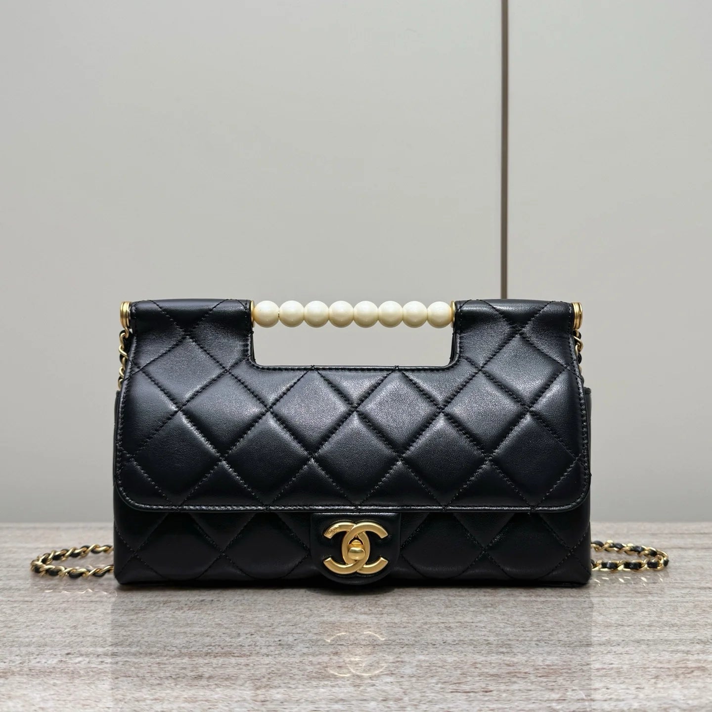 Erken İlkbahar Öğle Yemeği Kutusu Çantası Siyah Altın Donanım - Glimmer of Luxury