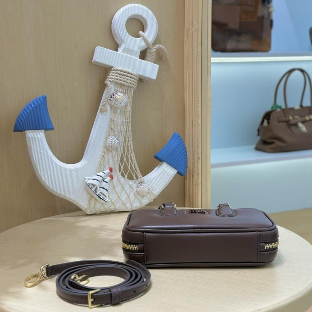 Miu Miu Arcadie Dark Brown Leather Mini Handbag