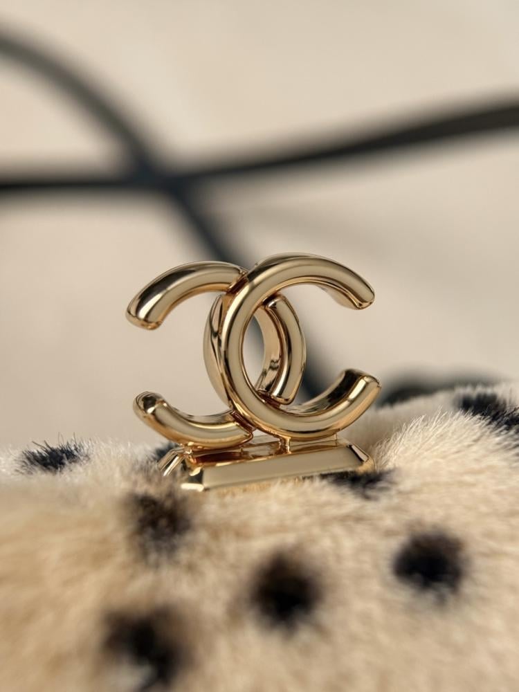 Chanel Leopard Print Leather Clutch with Strap
