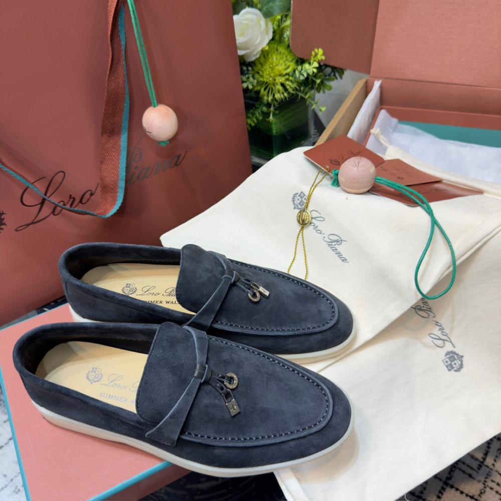 Loro Piana Yaz Büyüsü Yürüyüş Ayakkabısı - Fırtına Mavisi - Glimmer of Luxury