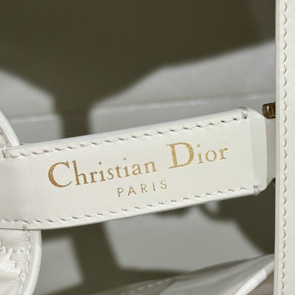 Small Dior Toujours Vertical Tote Bag Powder Beige Macrocannage Calfskin