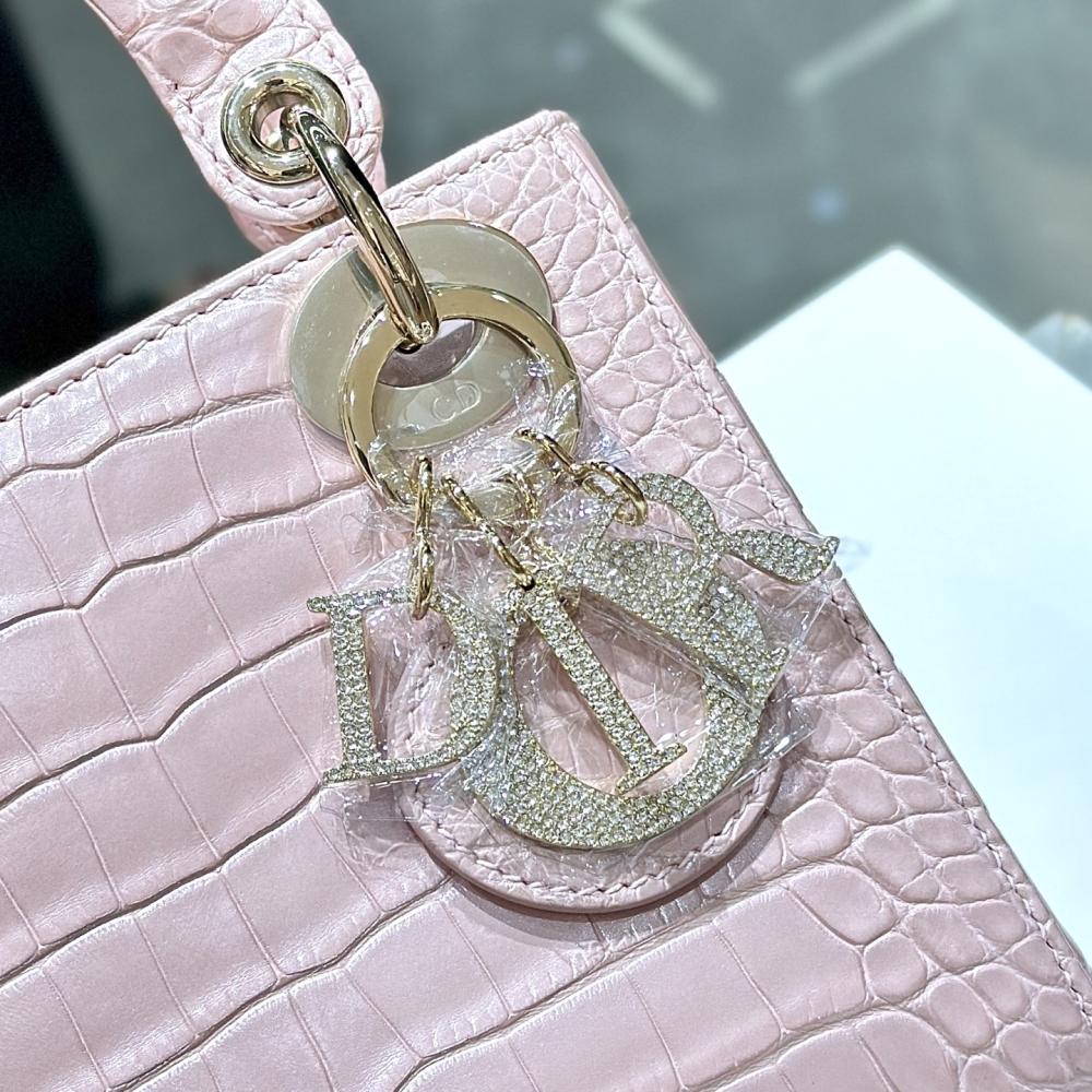 Dior Lady Mini Crocodile Skin Pink Bag