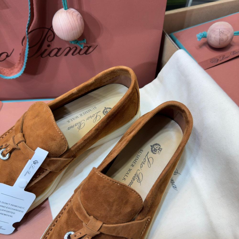 Loro Piana Yaz Büyüsü Yürüyüş Ayakkabısı - Eyer Kahvesi - Glimmer of Luxury